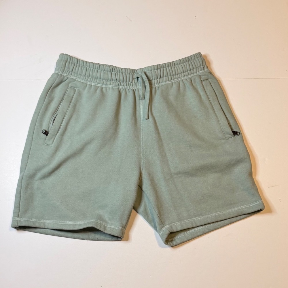 Maison Article Sweat Shorts Mens Large Green Premium Essentials Fleece